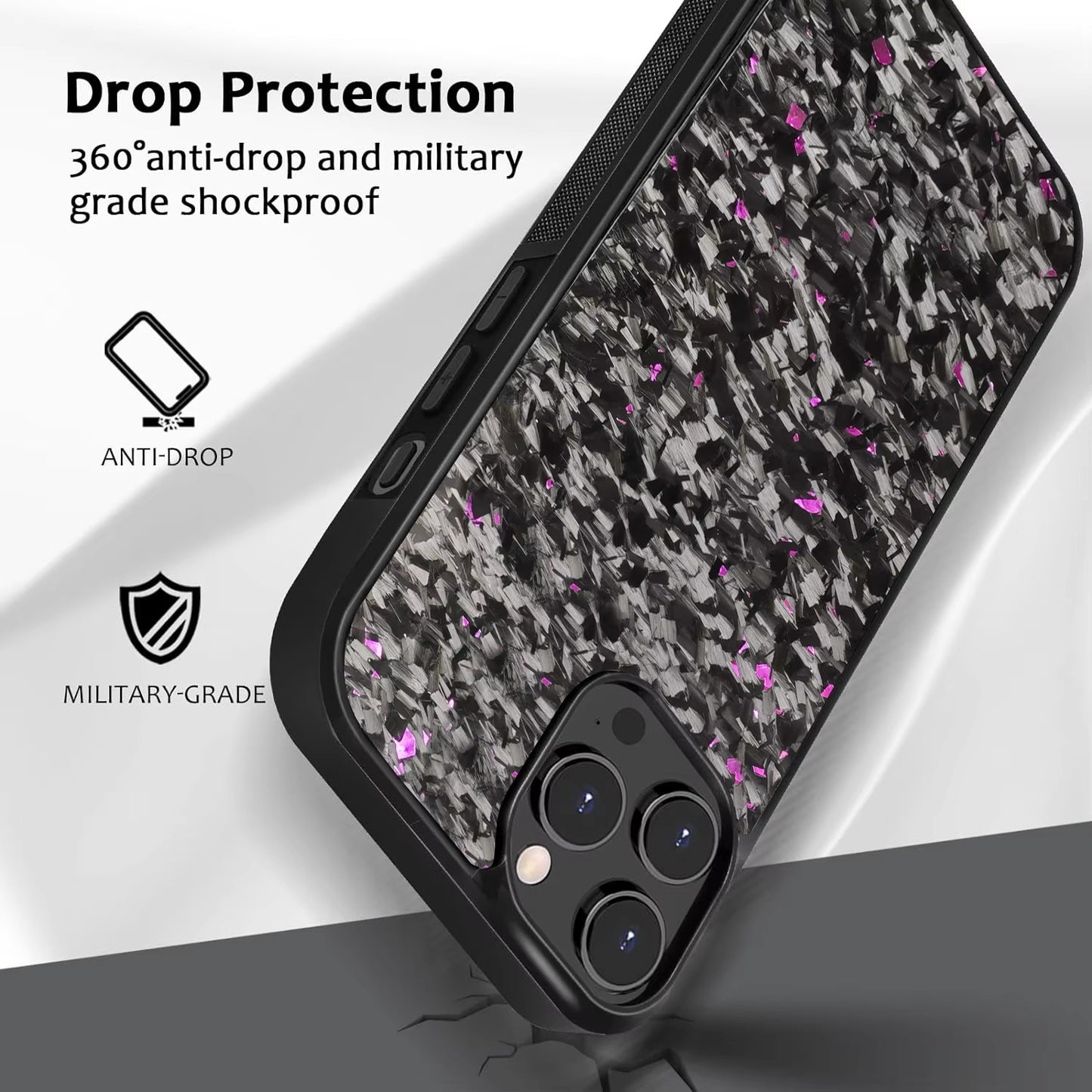 Luxury Gloss Real Carbon Fiber Armor Shockproof Cover for Iphone 15 Pro Max 14 13 12 11 Case Wireless Charge Forged Fiber Cover