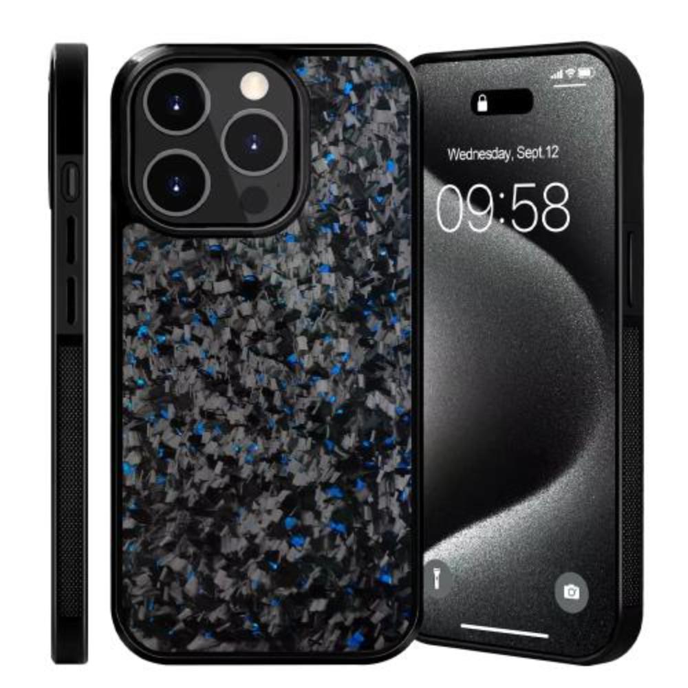 Luxury Gloss Real Carbon Fiber Armor Shockproof Cover for Iphone 15 Pro Max 14 13 12 11 Case Wireless Charge Forged Fiber Cover